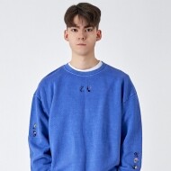 Ladybug embroidered sweat shirt_Pigment Blue 레이디버그 자수 맨투맨_피그먼트 블루