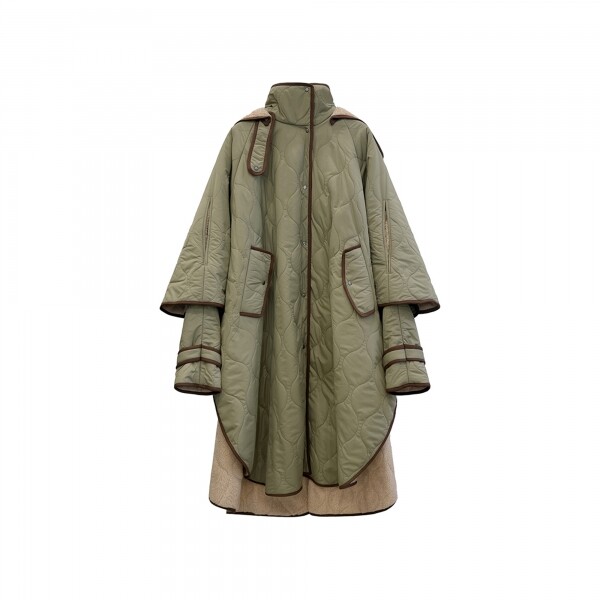 1215 디자이너스,Quilting cape hooded coat